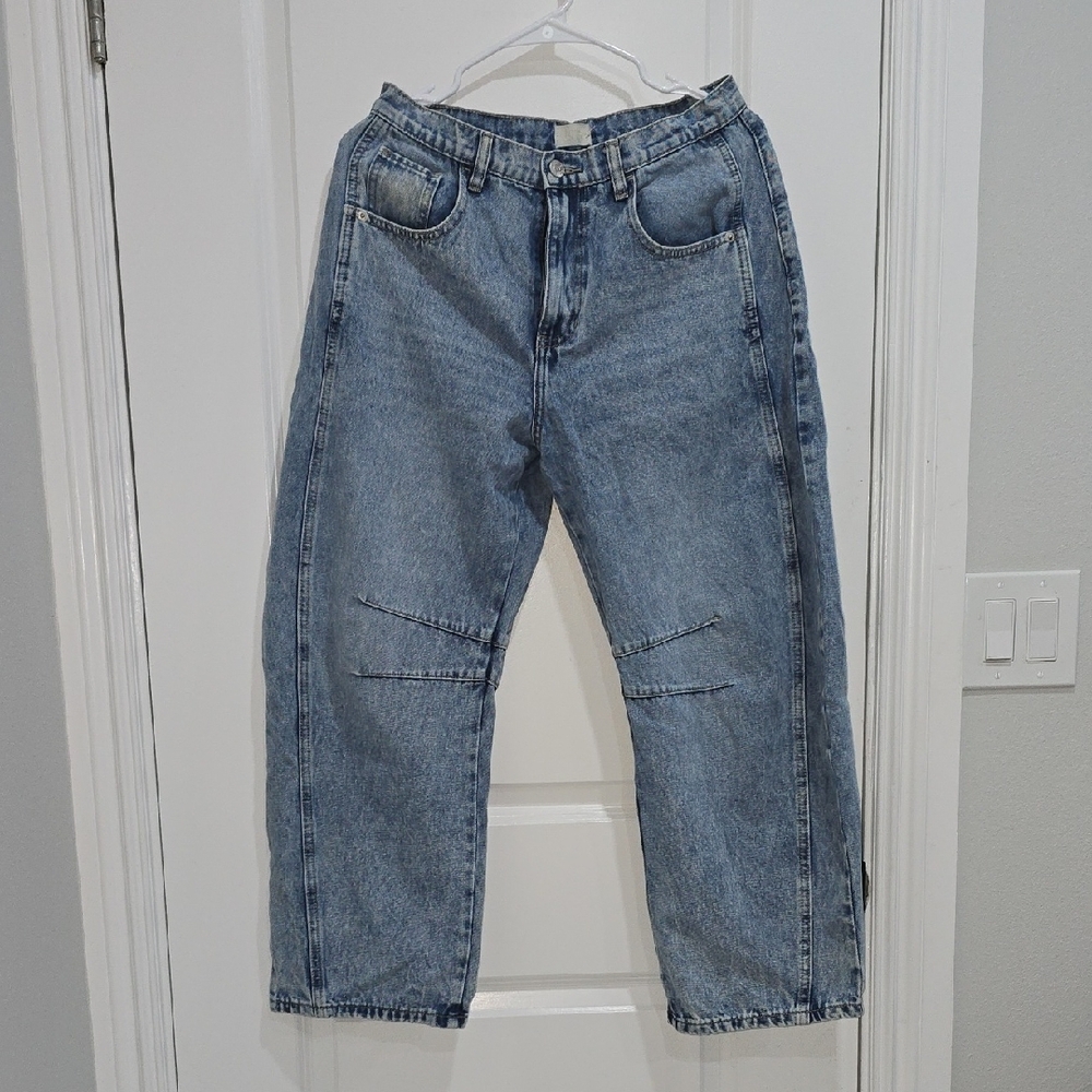 Women Barrel Blue Jeans